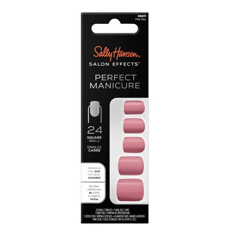 Sally Hansen Perfect Manicure Press on Nail Kit Square Pink Clay 24pcs | Walmart (US)