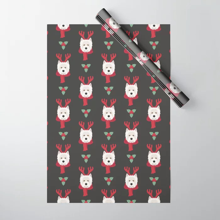 West Highland Terrier Christmas Dog Wrapping Paper | Society6