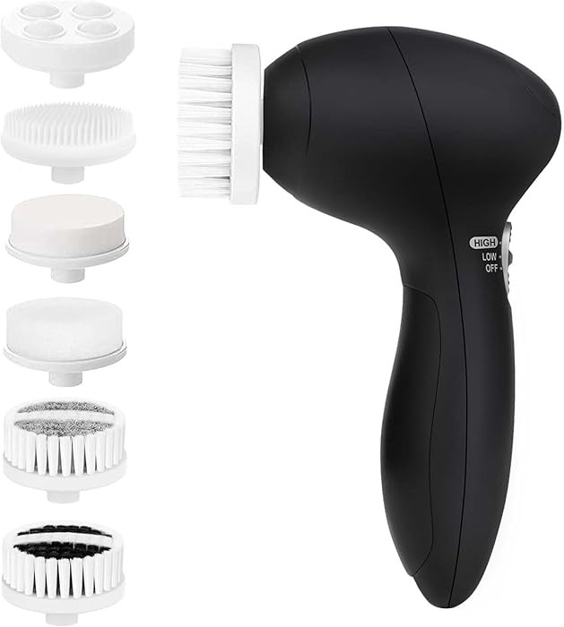 Facial Cleansing Brush Face Scrubber: CLSEVXY Electric Face Spin Cleanser Brushes with 6 Brush He... | Amazon (US)