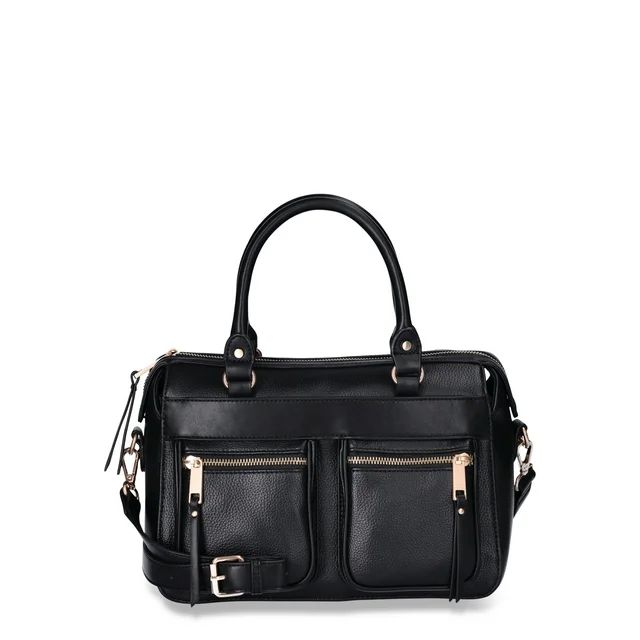 Time and Tru Women's Beckett Satchel Handbag, Black | Walmart (US)