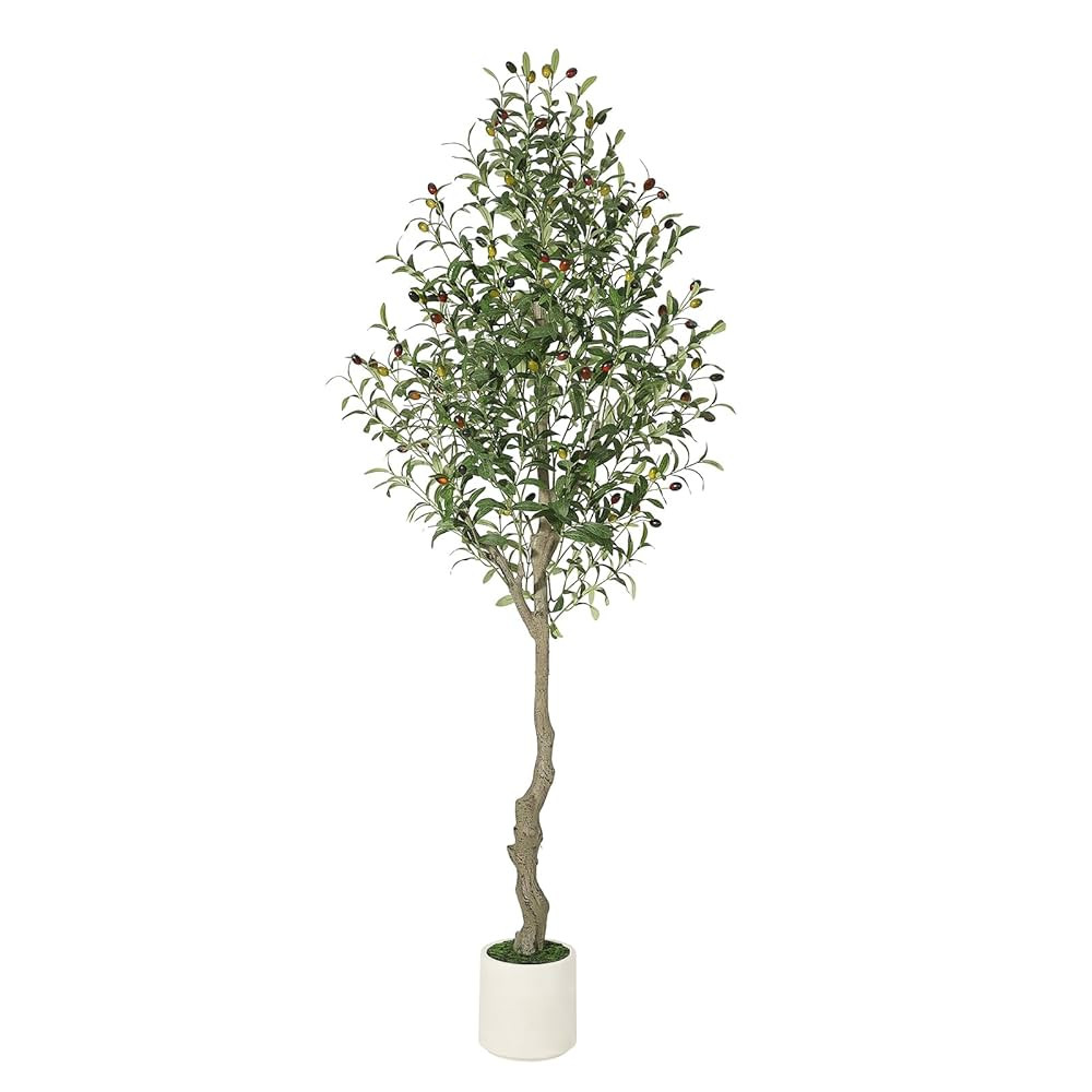 Artificial Olive Tree 6FT Tall Faux Olive Tree Indoor Fake Silk Plant with Realistic Trunk, Leave... | Amazon (US)