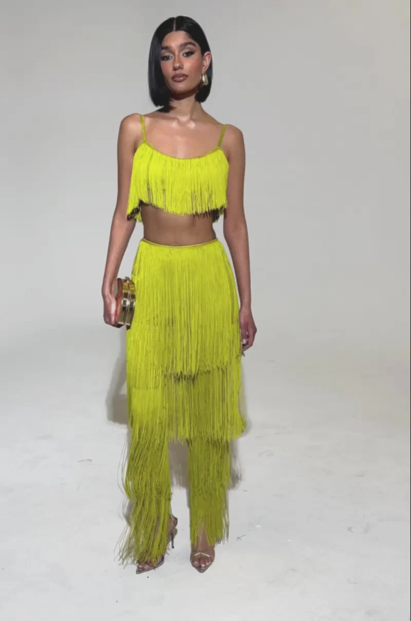 OH SO FRINGE TOP IN GREEN | AKIRA