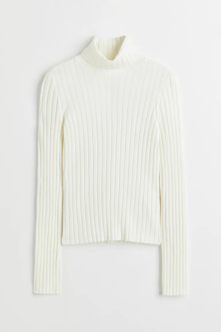 Gerippter Rollkragenpullover | H&M (DE, AT, CH, NL, FI)