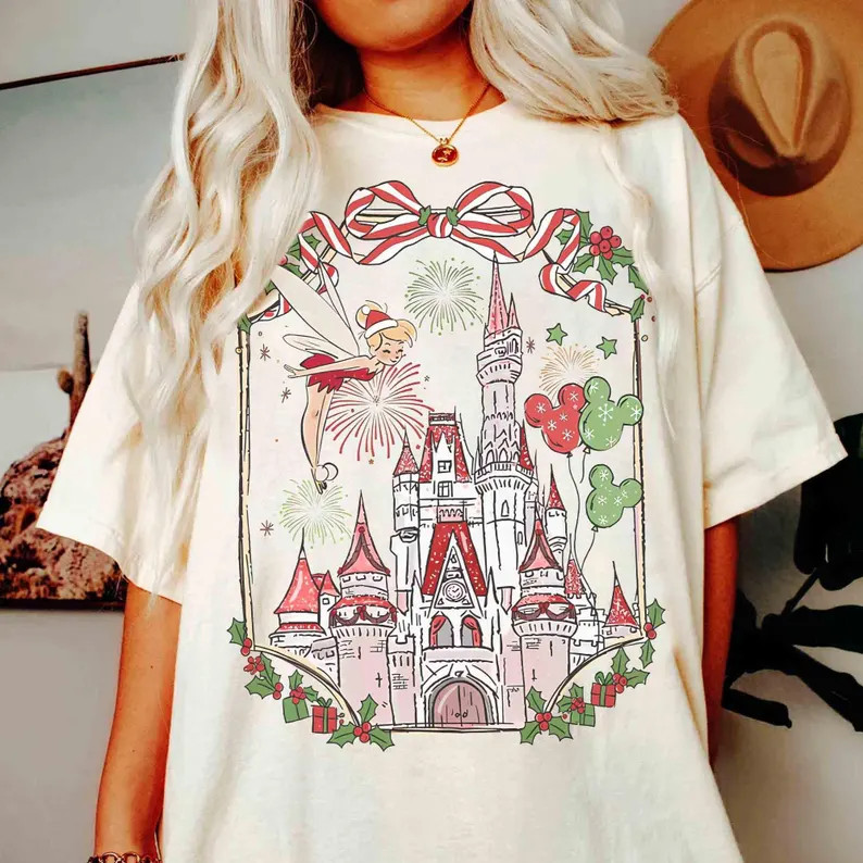 Comfort Colors Retro Walt Disney World Christmas Shirt, Magic Kingdom Magical Castle Christmas Te... | Etsy (US)