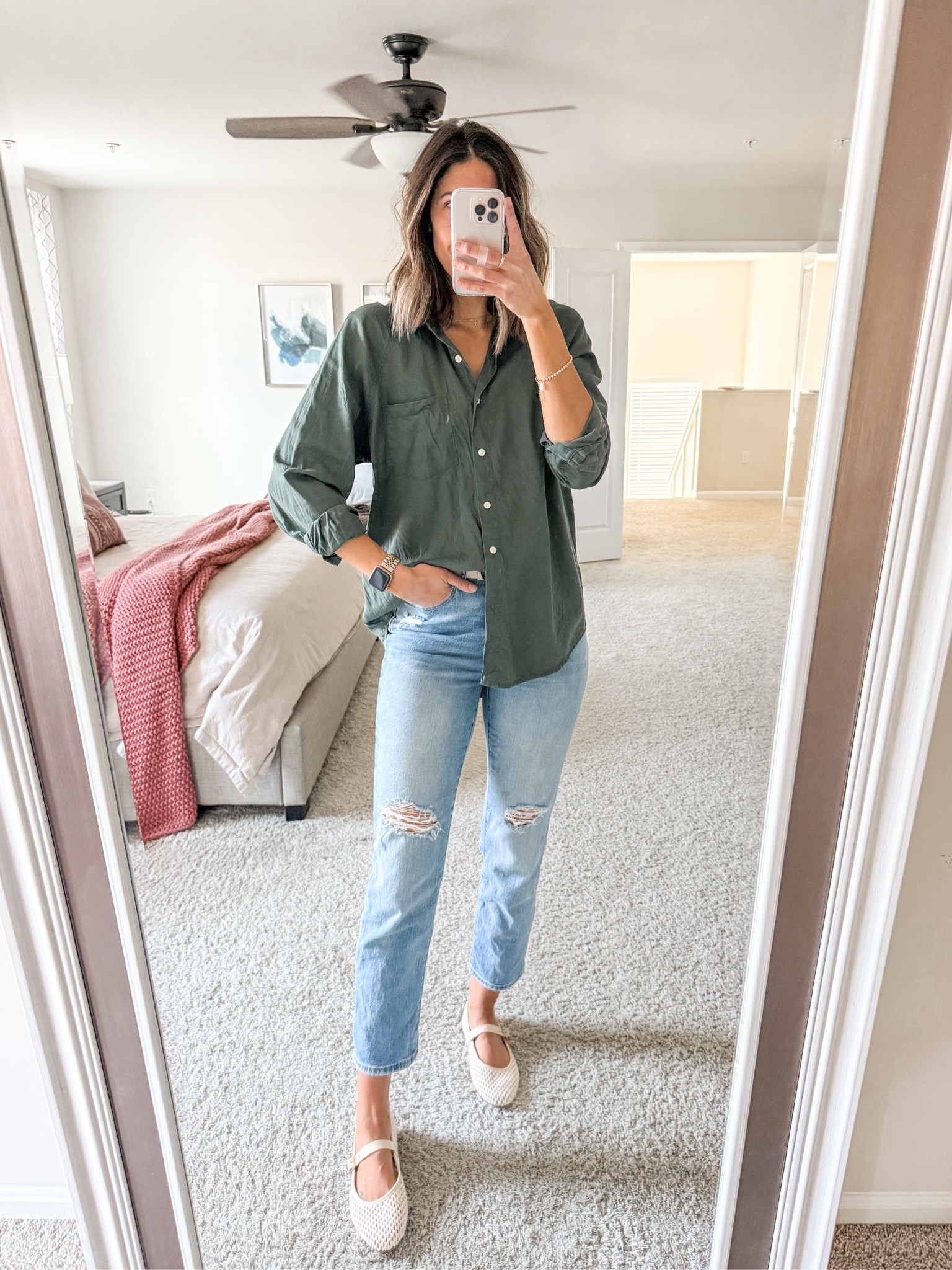 Head to toe Target spring outfit! (This exact button down and pair of jeans are from the fall so not available but I linked similar! These jeans are called high rise 90s slim. I’m in a 6R.) 

#LTKShoeCrush #LTKSpringSale #LTKSaleAlert