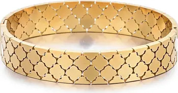 Adornia 18K Gold Plated Quatrefoil Hinged Bangle Bracelet | Nordstromrack | Nordstrom Rack