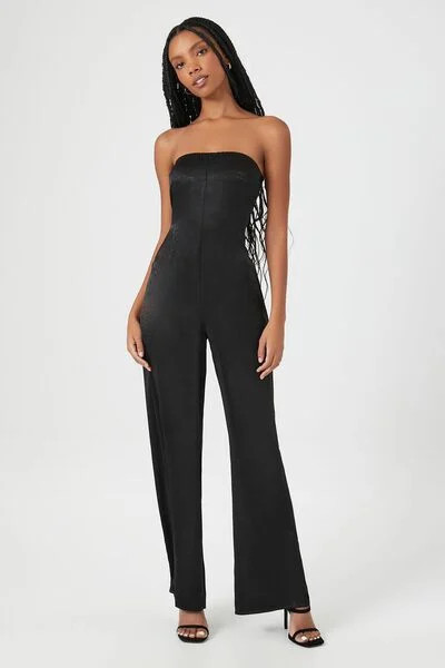 Satin Strapless Wide-Leg Jumpsuit | Forever 21 (US)