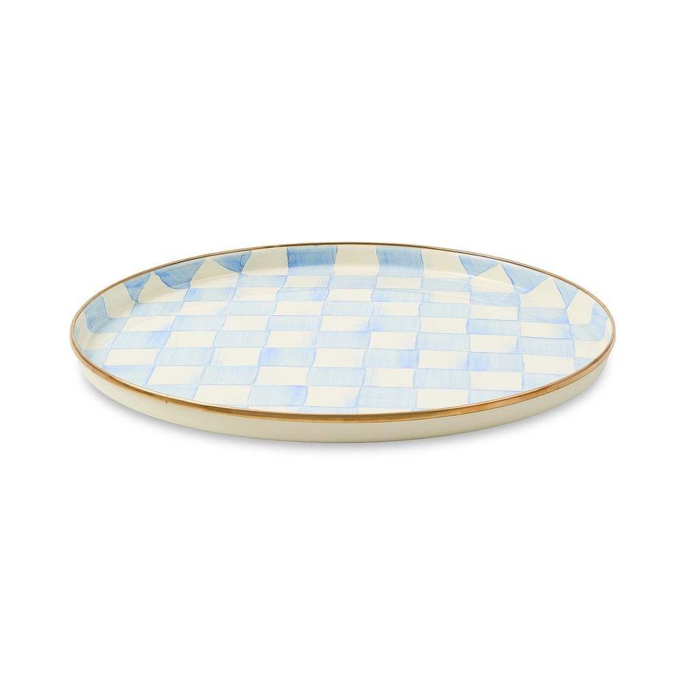 Sky Check Round Tray | MacKenzie-Childs