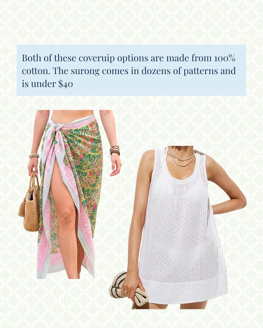 These 100% cotton swimsuit cover ups are so cute and the during comes in dozens of patterns