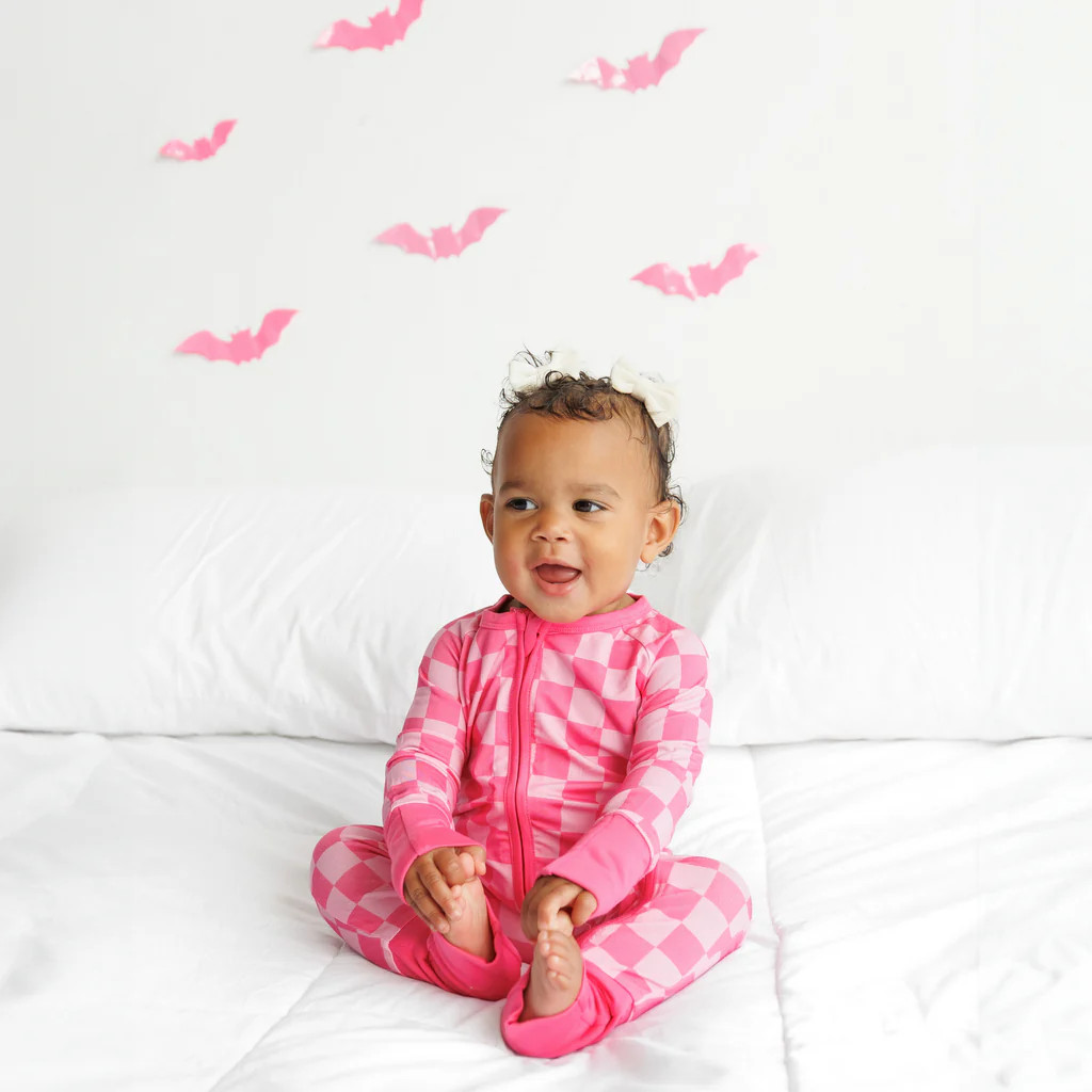 ZIP ROMPER - Pink Check | millie + roo