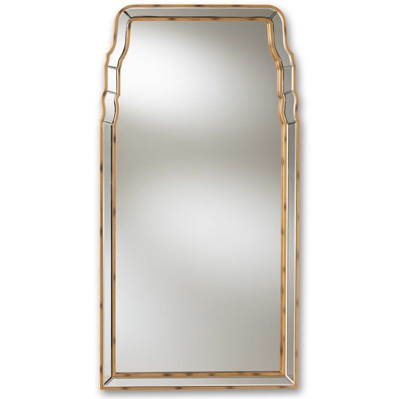 Baxton Studio Alice Queen Anne Style Decorative Wall Mirror in Gold | Homesquare