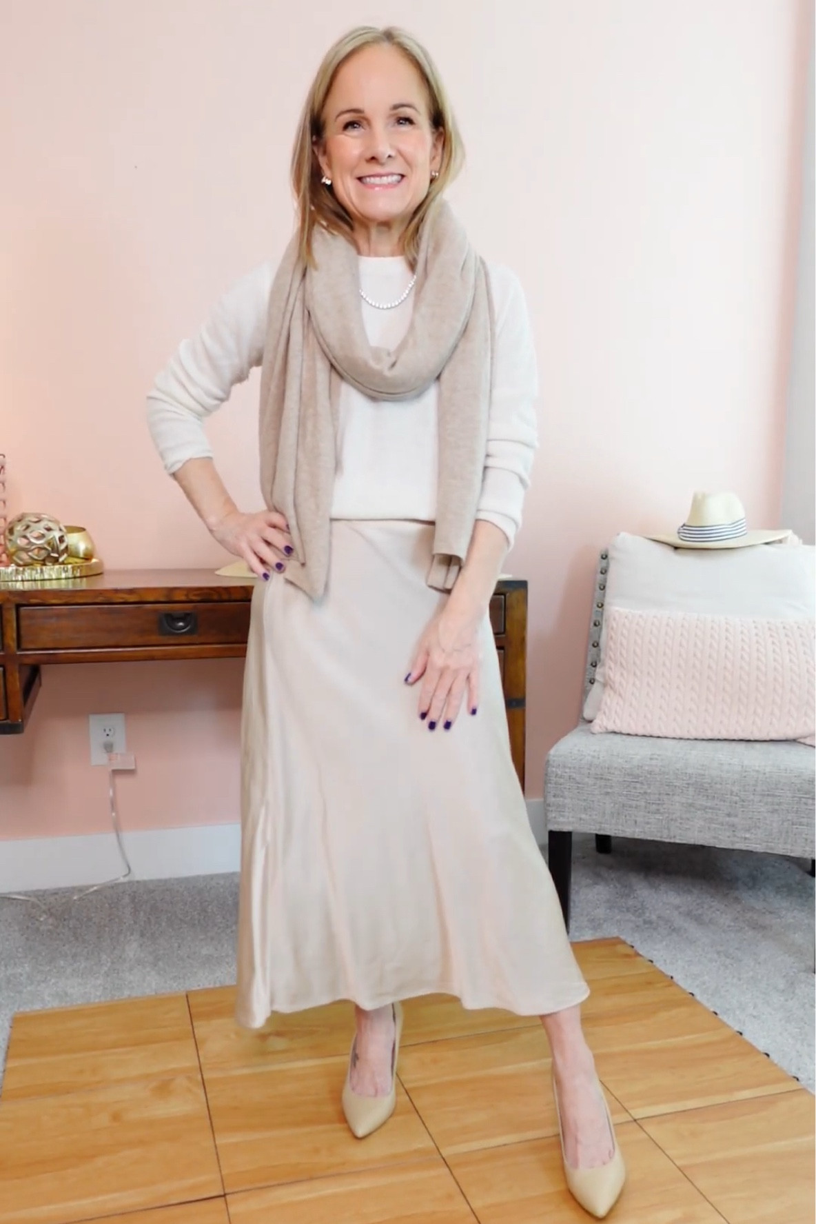 Winter white OOTD
Quince Midi Skirt (Petite Friendly)
Quince Cashmere Sweater 
Quince Cashmere Wrap 

#LTKHoliday #LTKStyleTip #LTKOver40