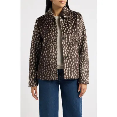 Bernardo Faux Fur Short Jacket in Bambi at Nordstrom, Size Medium | Nordstrom