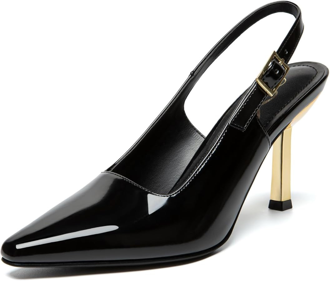 Athlefit Women's High Stiletto Slingback Heels Elegant Closed Square Toe Dress Pumps Shoes for Br... | Amazon (US)