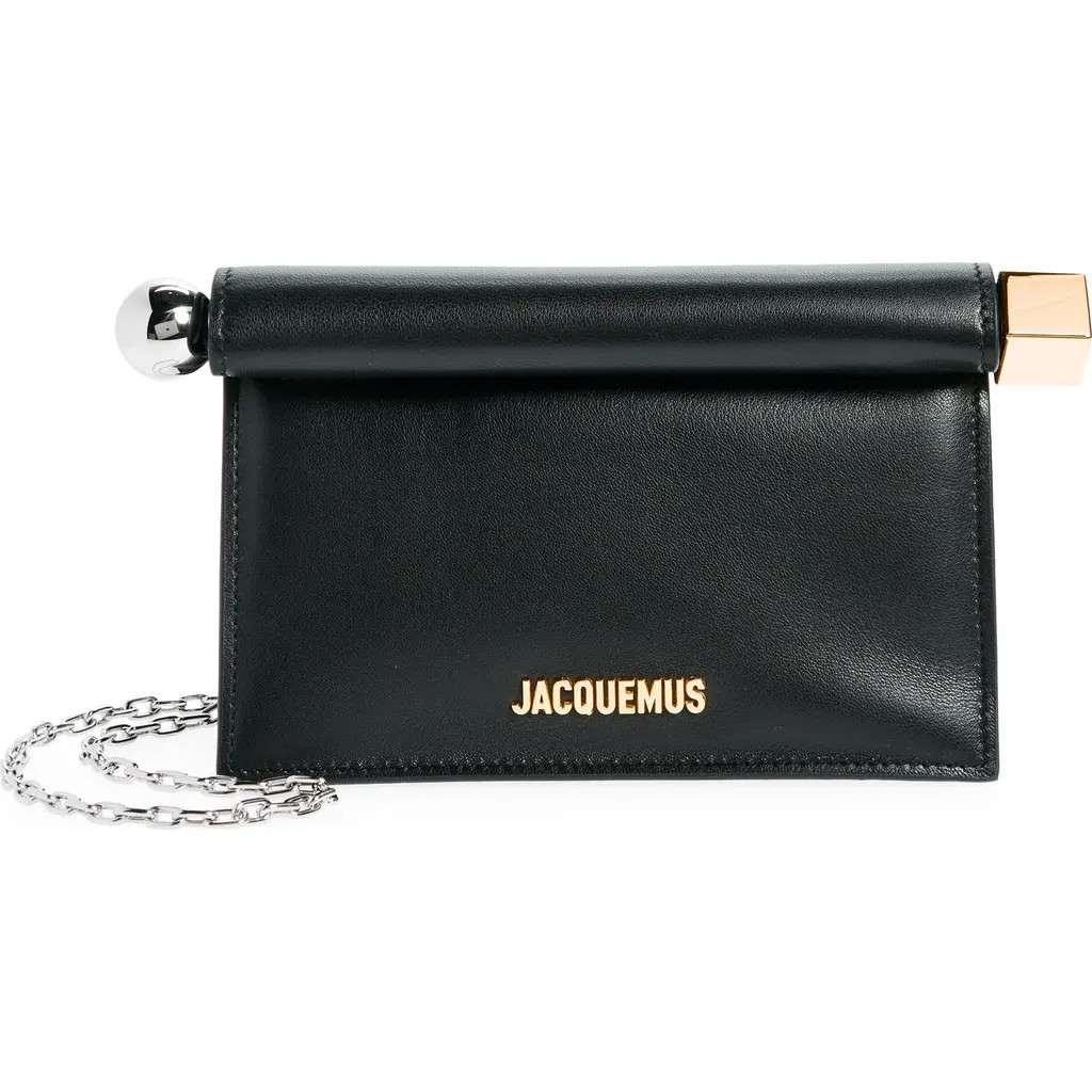 Jacquemus La Petite Pochette Rond Carré Clutch in Black 990 at Nordstrom | Nordstrom