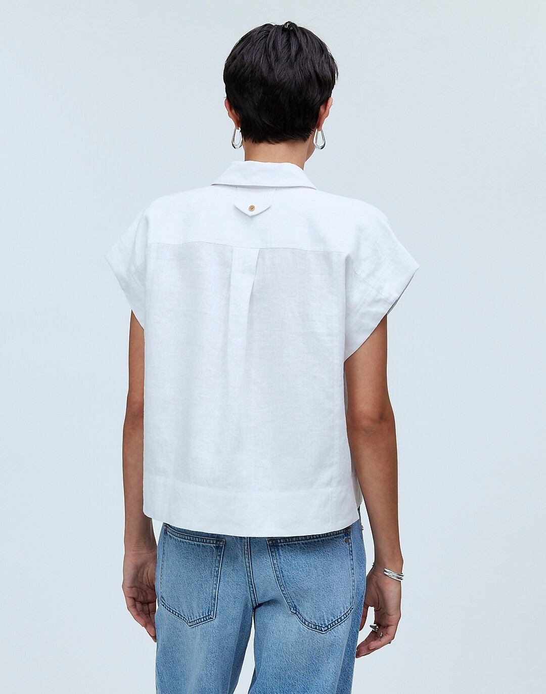 Flap-Pocket Button-Up Shirt in 100% Linen | Madewell