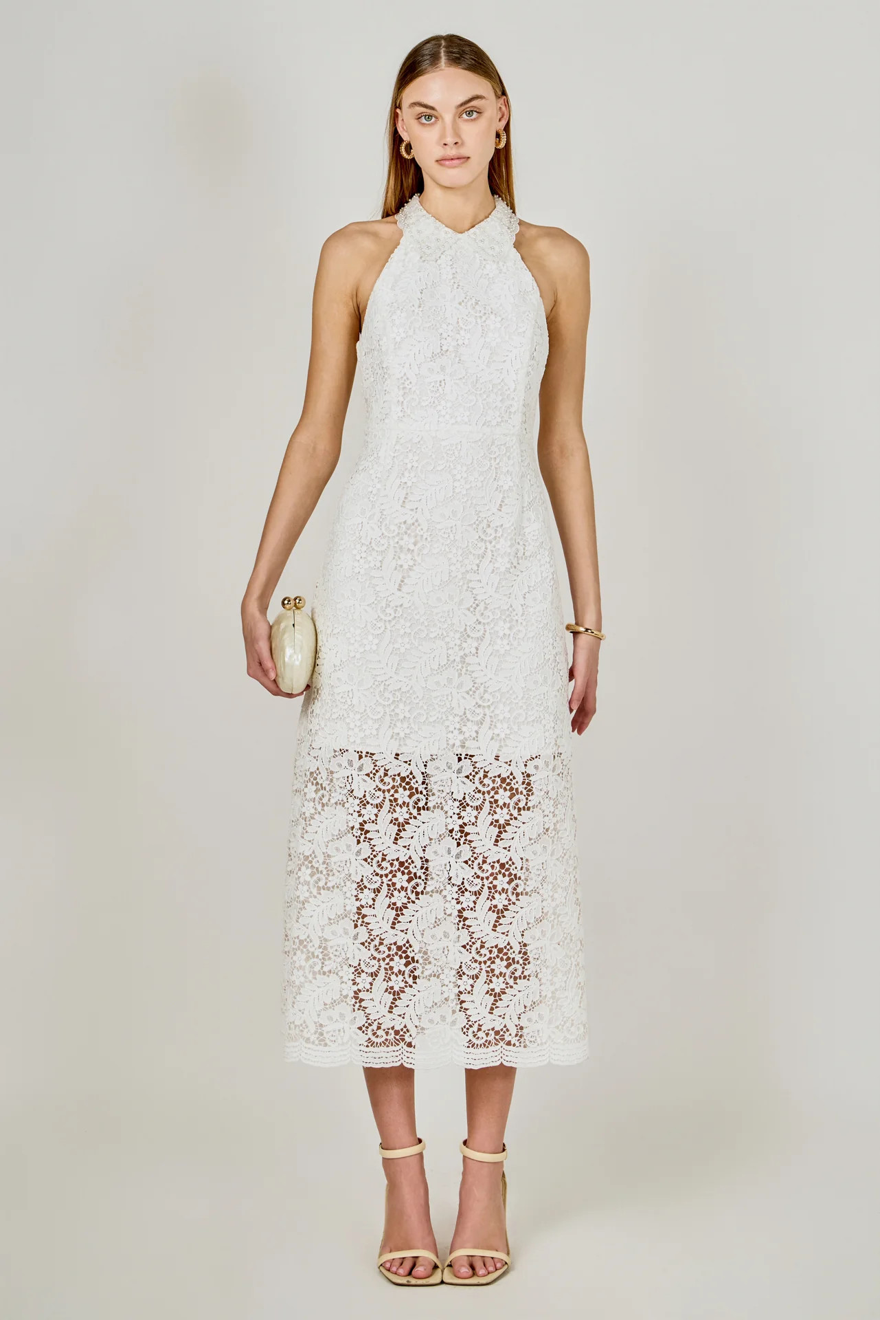 Lace Halter Midi Dress | Endless Rose