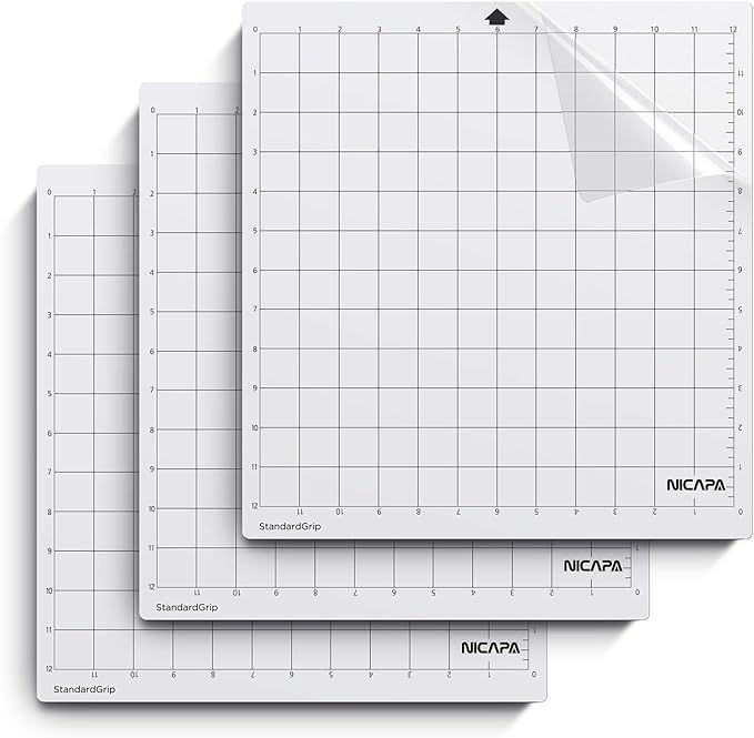Nicapa StandardGrip Cutting Mat for Silhouette Cameo 4/3/2/1 (12x12 inch,3 Mats) Standard Adhesiv... | Amazon (US)