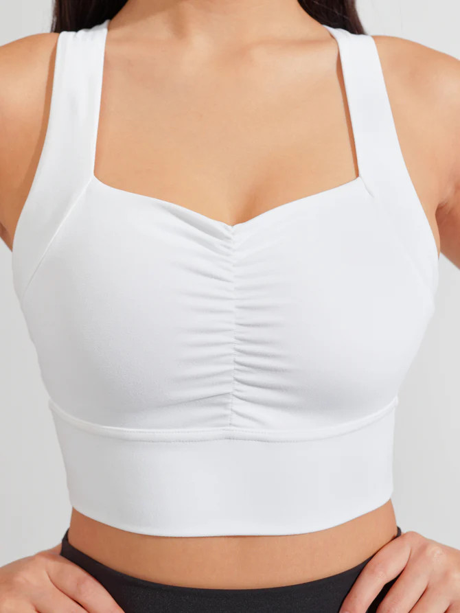 Bloom Sports Bra - White | Buffbunny