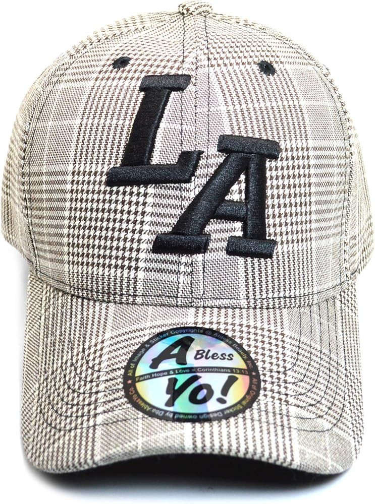 LA Checkered Los Angeles Curved Adjustable Hat Golf Baseball Sports Cap AYO6076 | Amazon (US)