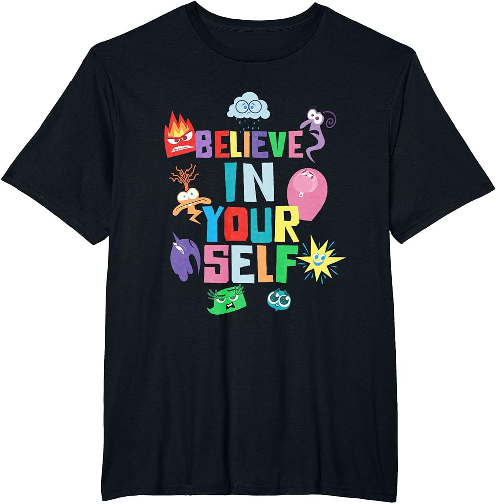 Disney Pixar Inside Out 2 Believe In Yourself Emotions Icons T-Shirt | Amazon (US)