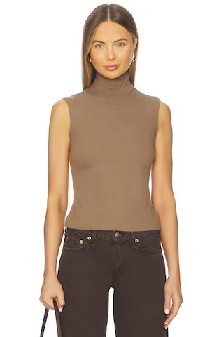 LESET Lauren Sleeveless Turtleneck in Walnut from Revolve.com | Revolve Clothing (Global)