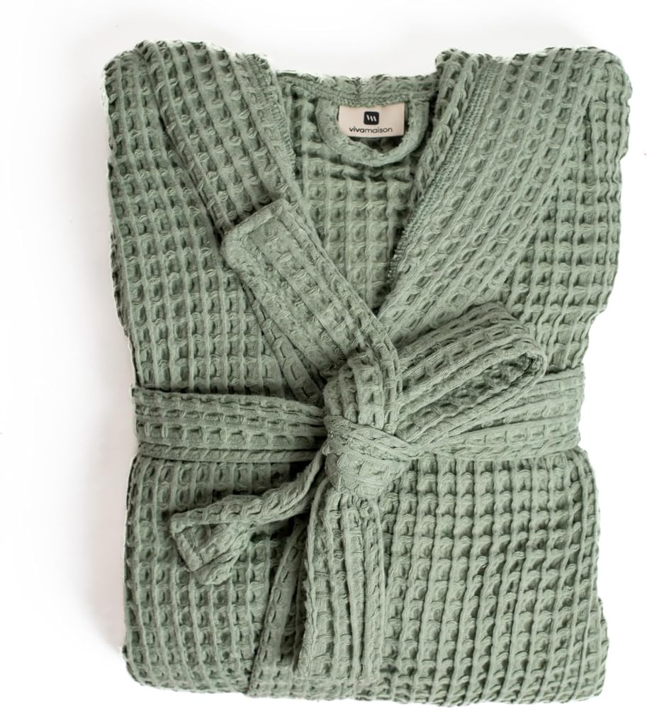 Luxury Waffle Robe with Hooded Unisex - Ultra Soft Turkish Cotton Cozy Full-Length Bathrobe for W... | Amazon (US)