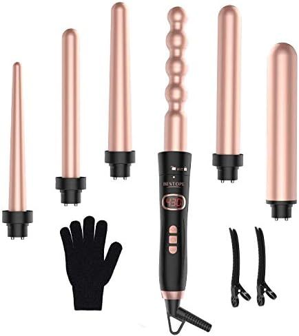BESTOPE 6 in 1 Curling Iron Wand Set Curling Wand 0.5''-1.25'' Hair Curler Barrels Instant Heatin... | Amazon (US)