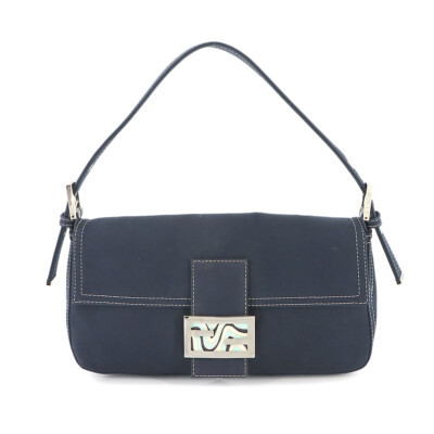 FENDI Mamma Baguette Shoulder Bag Canvas Navy 26424 Zucca logos 90275983 | eBay US