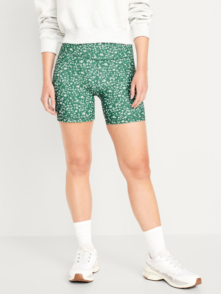 High-Waisted PowerSoft Biker Shorts -- 6-inch inseam | Old Navy (US)