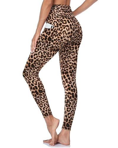 GAYHAY High Waisted Leggings with Pockets for Women - Soft Yoga Pants for Gym Workout, Athletic Running Leopard | Amazon (US)
