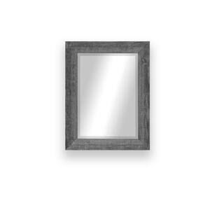 Modern Rustic ( 22 in. W x 26 in. H ) Rectangular Wooden Grey Beveled Wall Mirror | The Home Depot