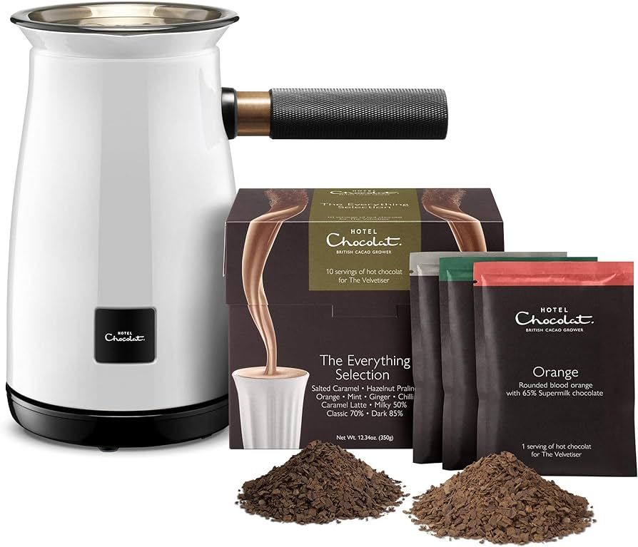 Hotel Chocolat Velvetiser Hot Chocolate Machine Complete Starter Kit, White | Amazon (UK)