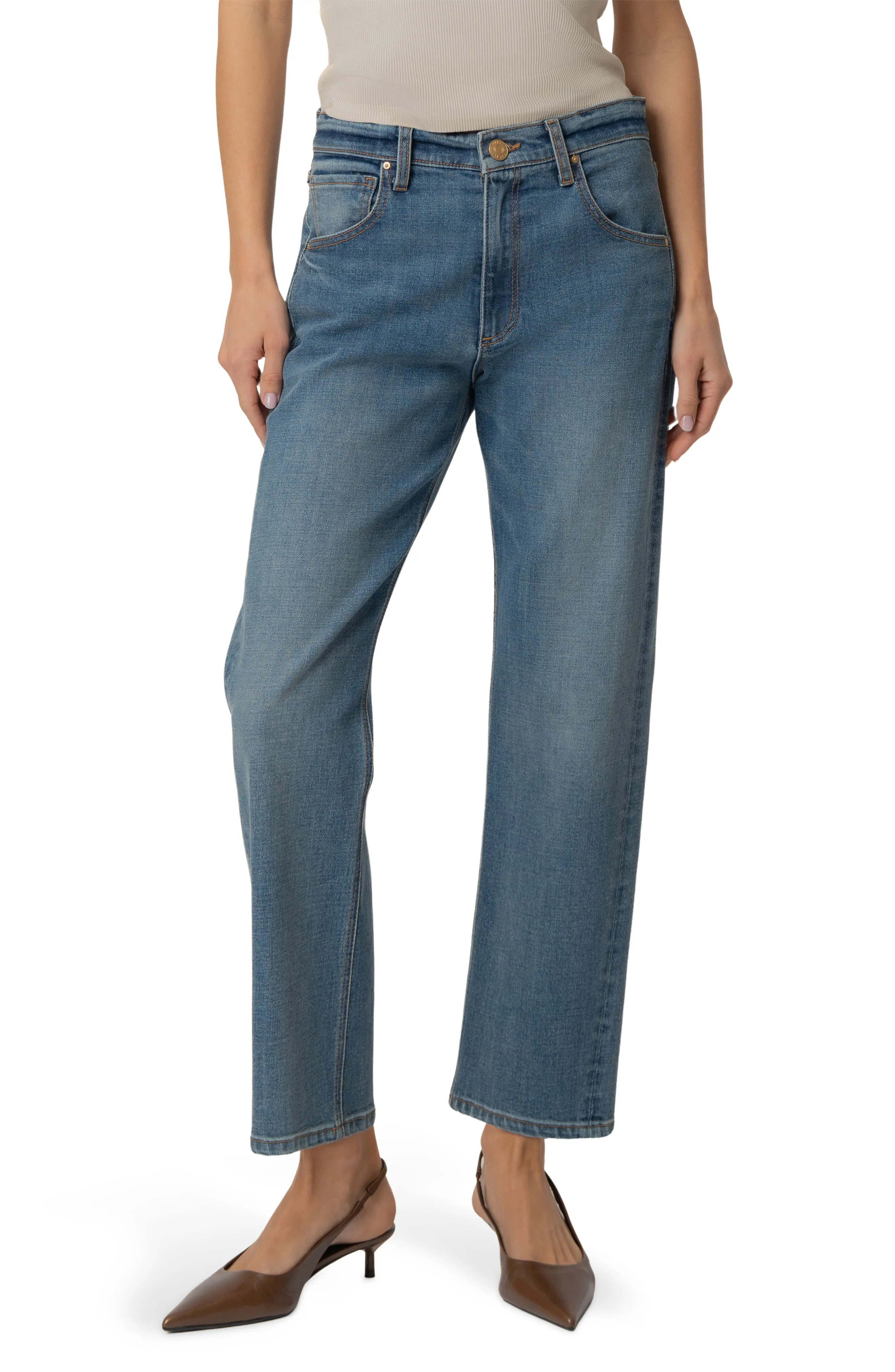 Kit High Waist Ankle Baggy Straight Leg Jeans (Women) | Nordstrom | Nordstrom