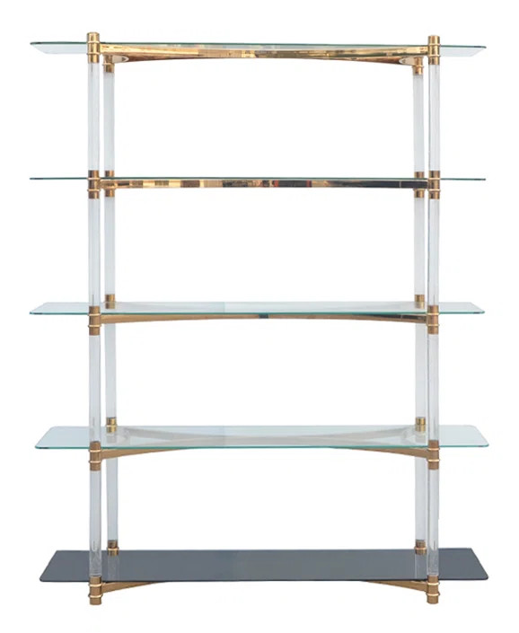 Varossi 79'' H x 59'' W Steel Etagere Bookcase | Wayfair North America