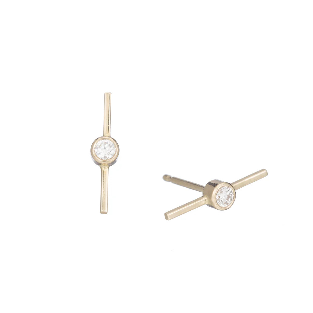 Diamond Axis Studs | Ariel Gordon Jewelry