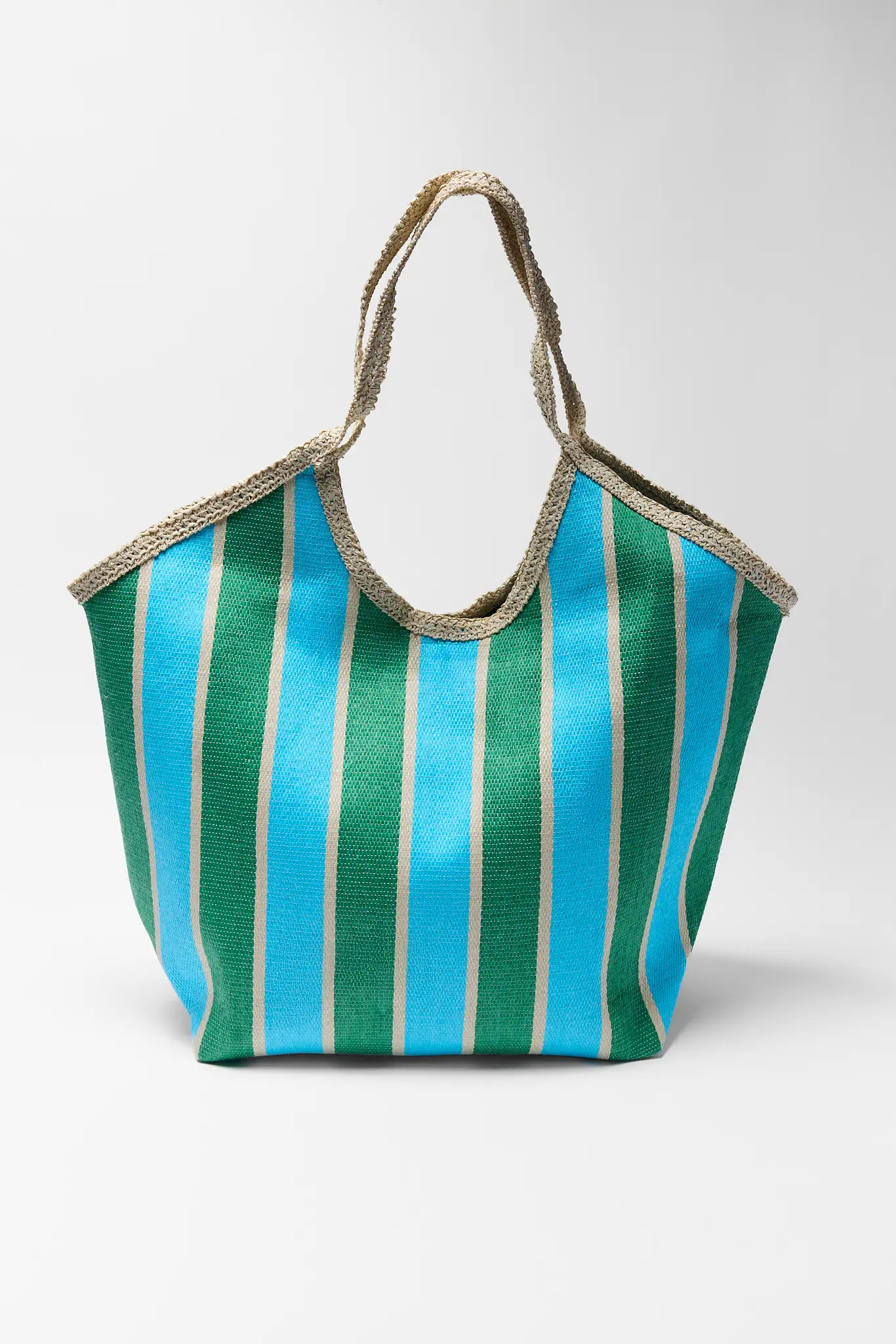 Riley Raffia Striped Tote Bag | Avara