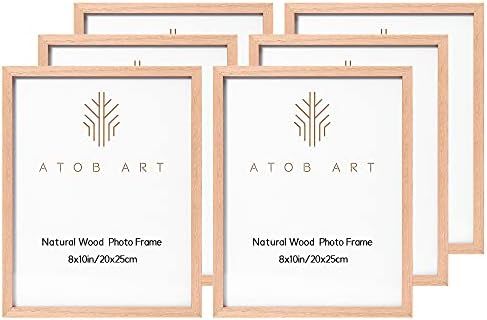 8x10 Solid Wood Picture Frames, 6 Pack OAK Photo Frame Set with Real Glass Cover, Natural Wood Co... | Amazon (US)
