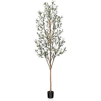 Kazeila Artificial Olive Tree 7FT Tall Faux Silk Plant for Home Office Decor Indoor Fake Potted T... | Amazon (US)