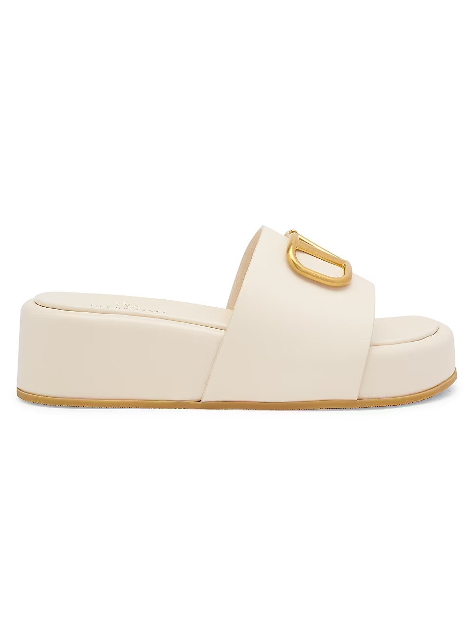 Leather Platform Logo Slides | Saks Fifth Avenue