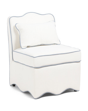 25x33 Scalloped Trim Accent Chair With Lumbar Pillow | Chairs & Seating | Marshalls | Marshalls
