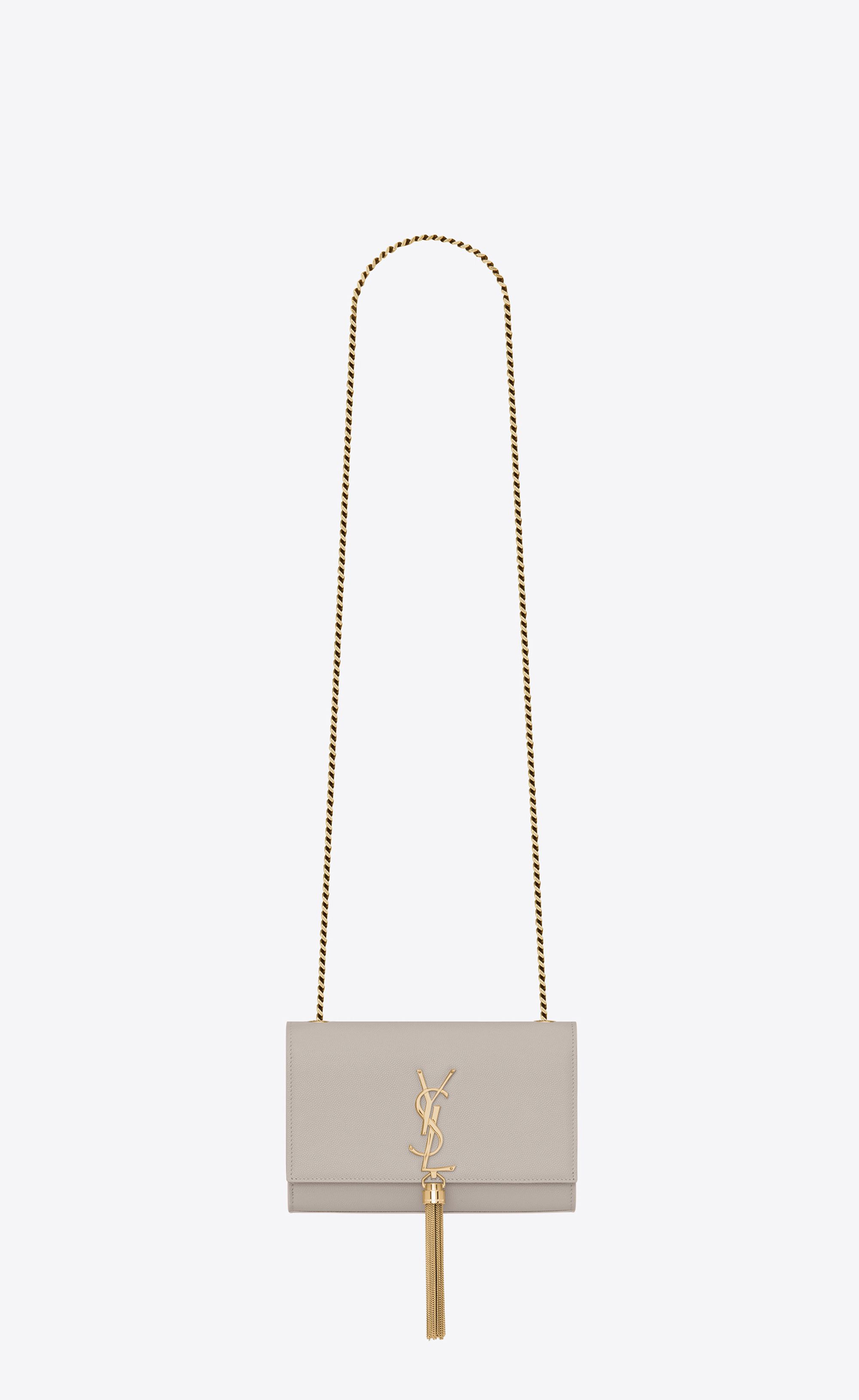 Monogram Kate Small Kate Bag With Leather Tassel In Grain De Poudre Embossed Leather Ivory Onesize | Saint Laurent Inc. (Global)