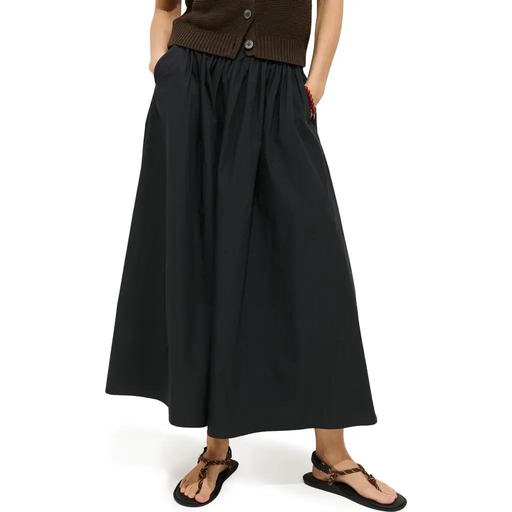 Alex Mill Charlie Poplin Maxi Skirt in Black at Nordstrom, Size Small | Nordstrom