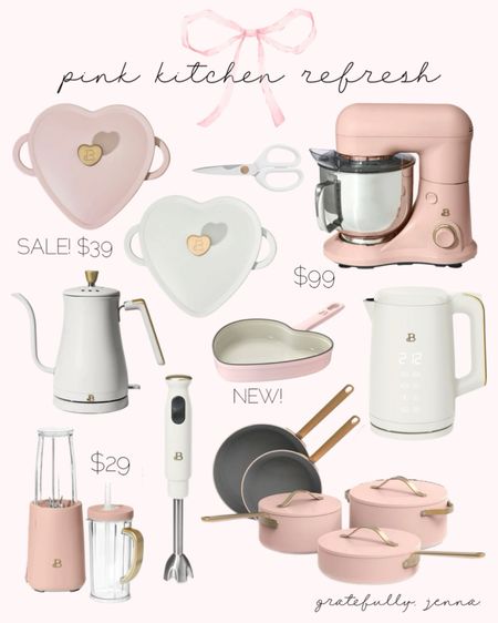 NEW! ✨ Beautiful Pink + White kitchen appliances that are perfect to refresh your kitchen on a budget! 💗 Nearly each piece is under $100! 

💗 You can shop this post by clicking the link in my Instagram bio + visiting my LTK! 

💗 You can also comment “PINK” to receive a direct message with a link to these beautiful pink + white appliances! 

💗 I’m SO excited to share these new arrivals with you + for my pink pots + pans to arrive! 

Biggest hugs friends! 🥰 
Gratefully, Jenna 🤍

#LTKsalealert #LTKhome