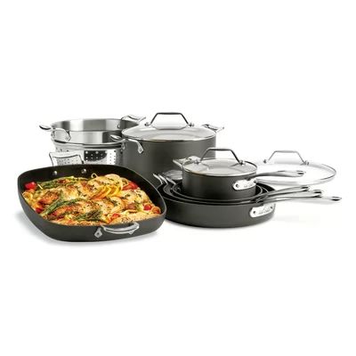 All-Clad Essentials 9 Piece Hard-Anodized Aluminum Non Stick Cookware Set All-Clad | Wayfair North America