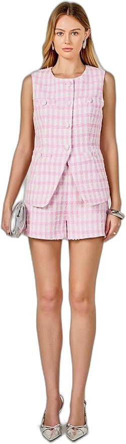endless rose Women's Tweed Top Jacket | Amazon (US)
