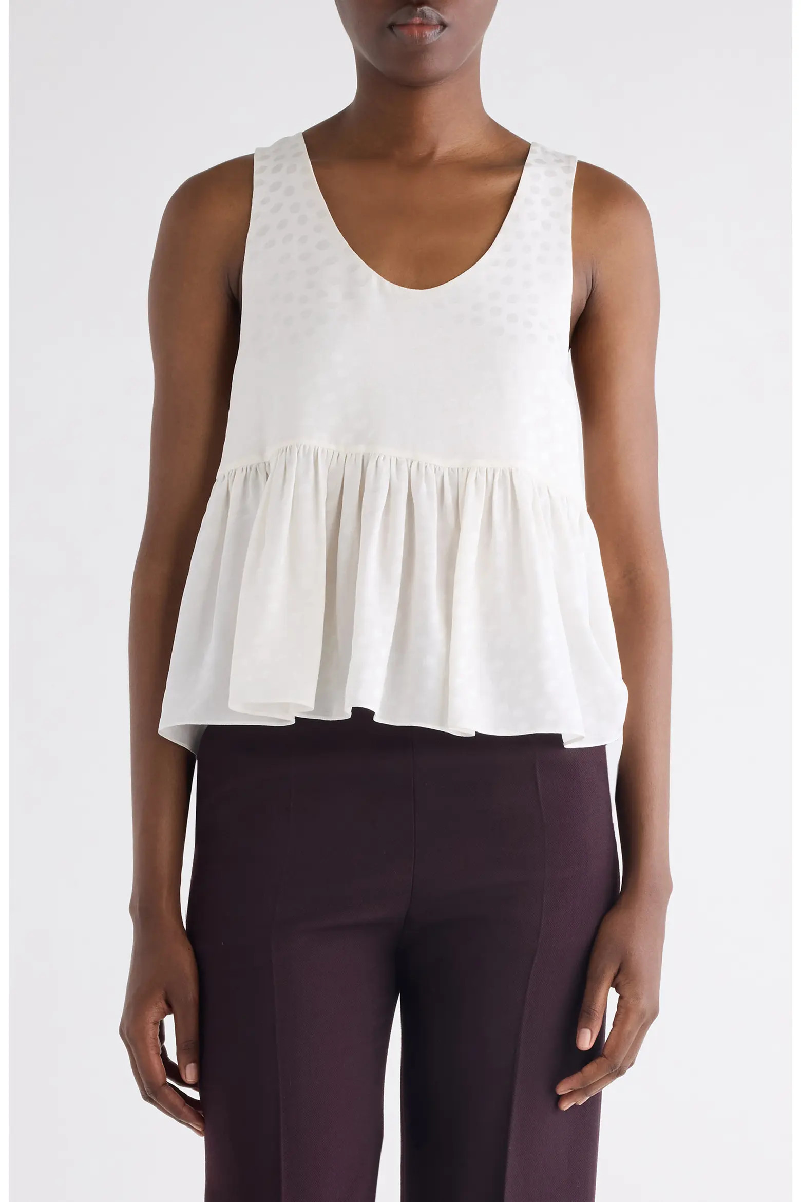Polka Dot Jacquard Organic Silk Crêpe de Chine Tank (Women) | Nordstrom | Nordstrom