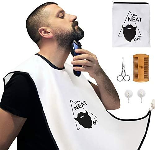 The Neat Guy 5-Piece Beard Catcher Kit with Beard Apron / Bib for Mess-Free Shaving + Comb + Scis... | Amazon (US)