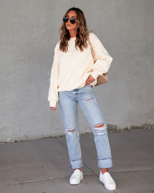 Santa Monica California Sweatshirt - Cream | VICI