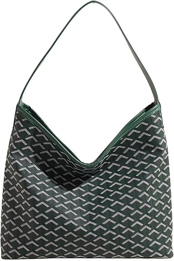 Geometric pattern shoulder bag, large capacity shoulder bag, brown trim, stylish women's crossbod... | Amazon (US)